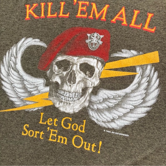 Vintage 80s trucker spec ops tee single stitch made in USA swingtee size XL - Picture 5 of 5